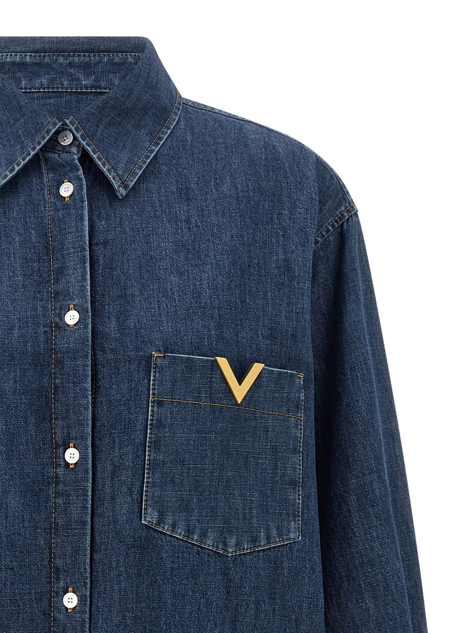 Valentino Garavani Vgold Shirt Shirt And Blouse Blue sold by Wanan Luxury product image thumbnail 3