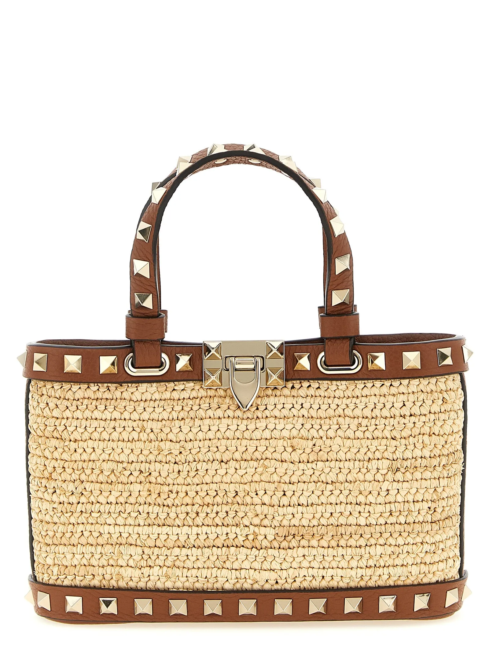 Rockstud Tote Bag Beige sold by Wanan Luxury