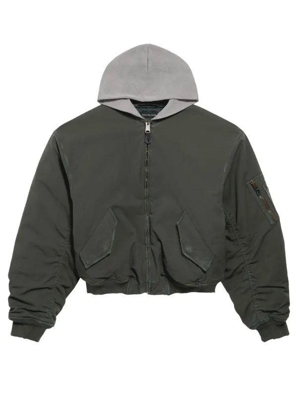Hooded Standard Canvas Bomber Jacket sold by Wanan Luxury