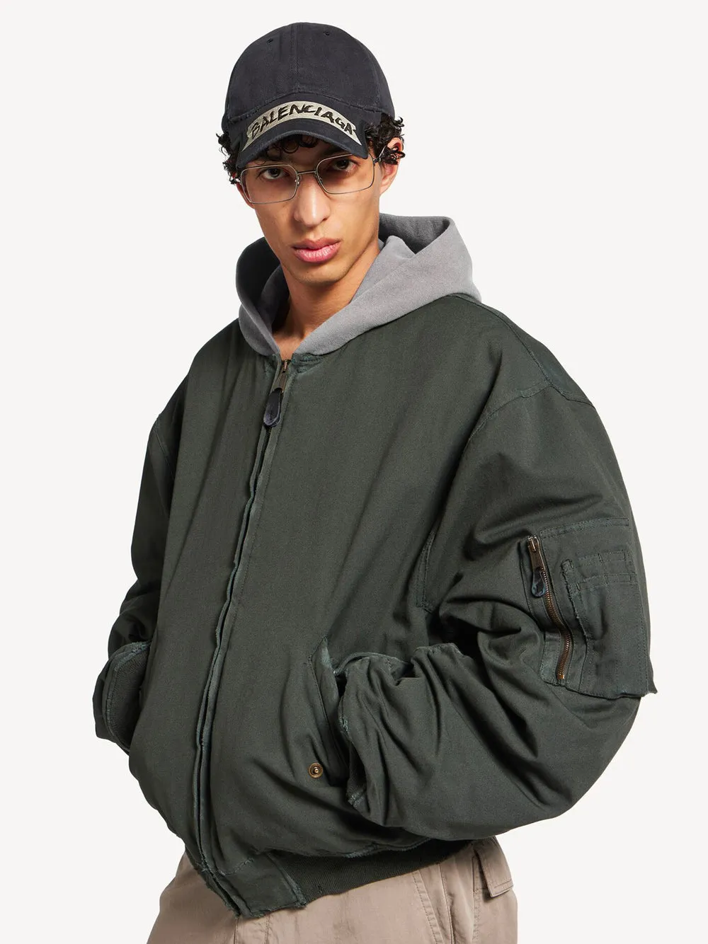 Hooded Standard Canvas Bomber Jacket sold by Wanan Luxury product image thumbnail 2