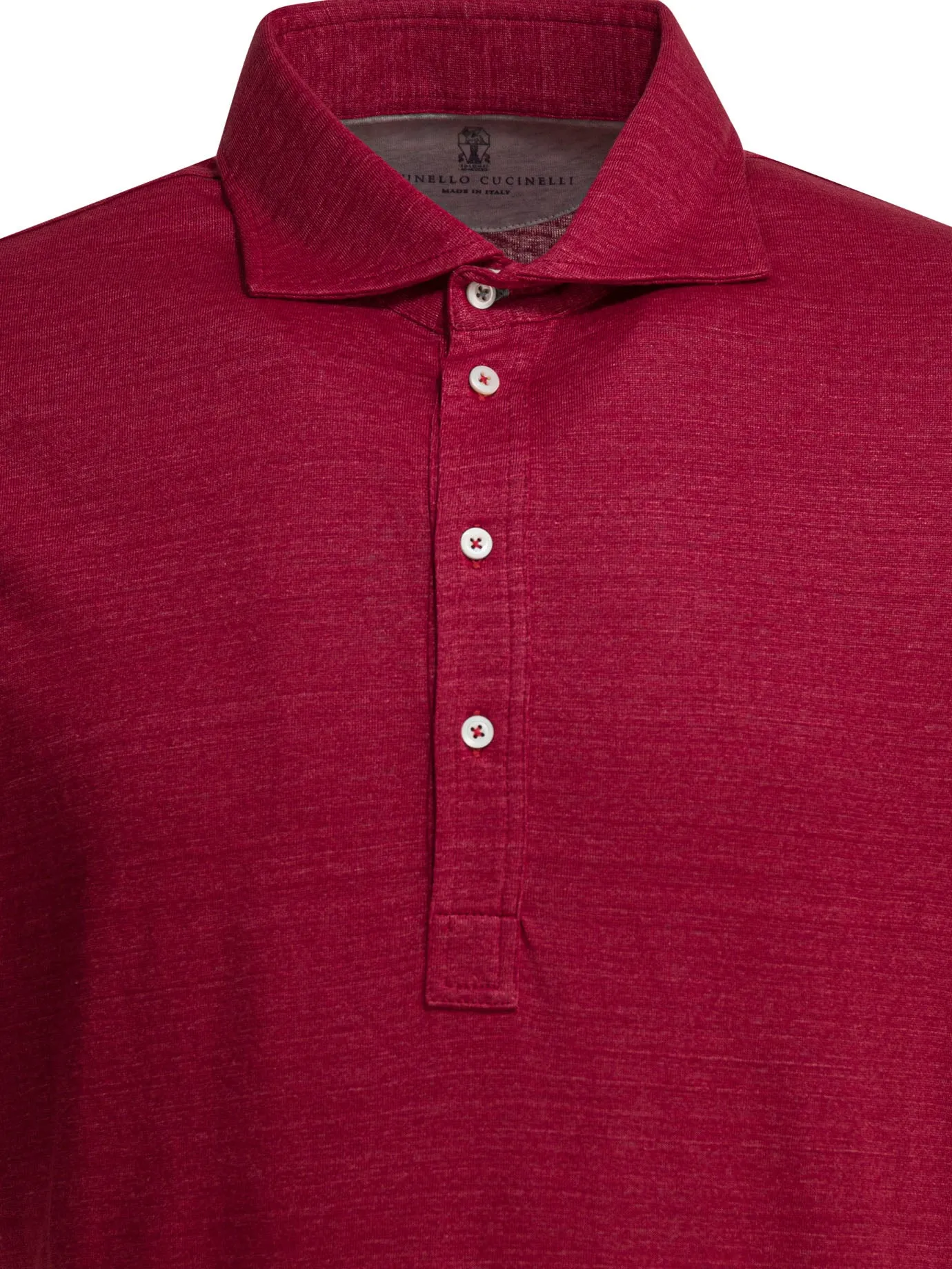 Linen And Cotton MéLange Jersey Polo Shirt Polo Shirts Red sold by Wanan Luxury product image thumbnail 3