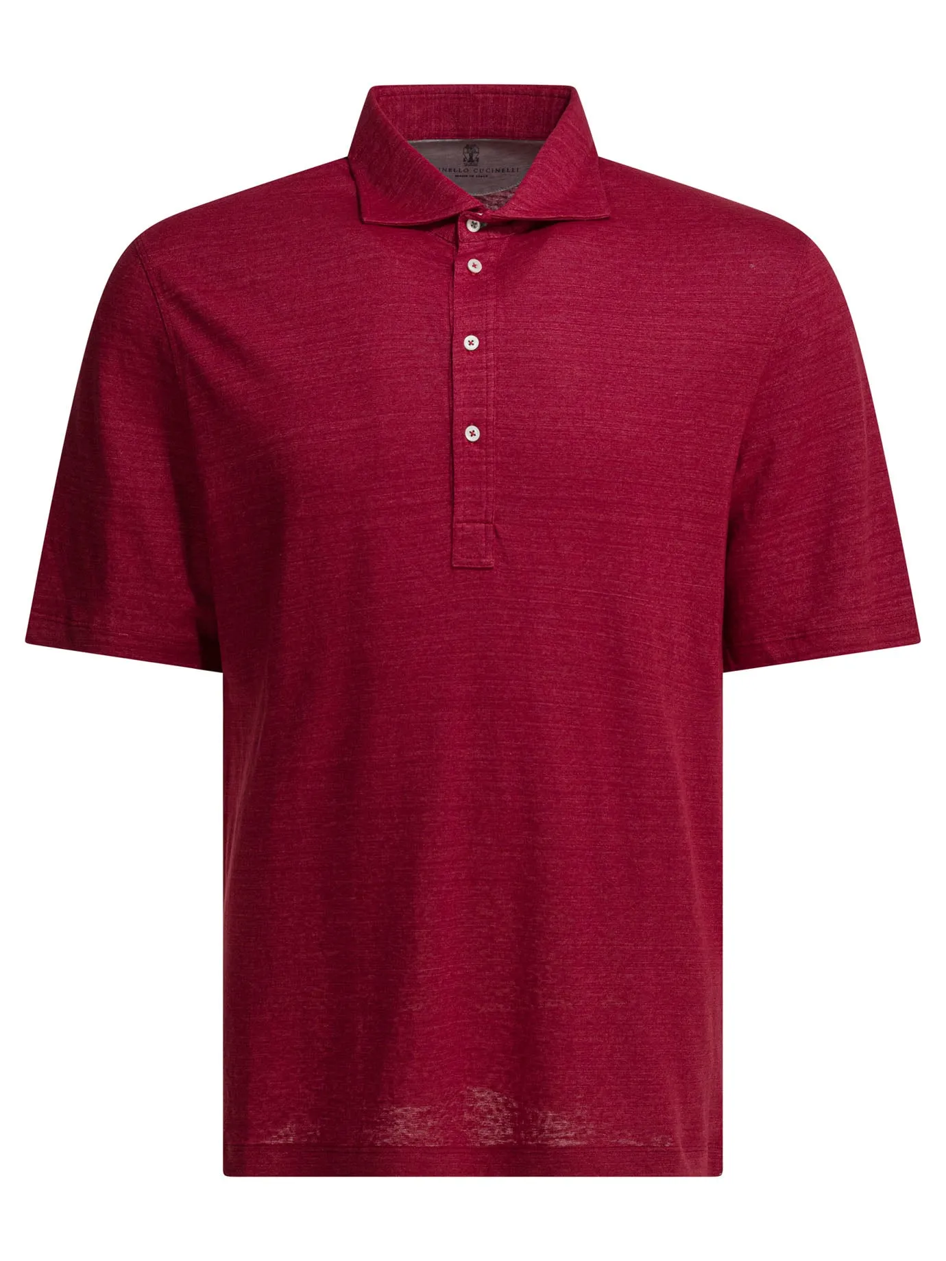 Linen And Cotton MéLange Jersey Polo Shirt Polo Shirts Red sold by Wanan Luxury