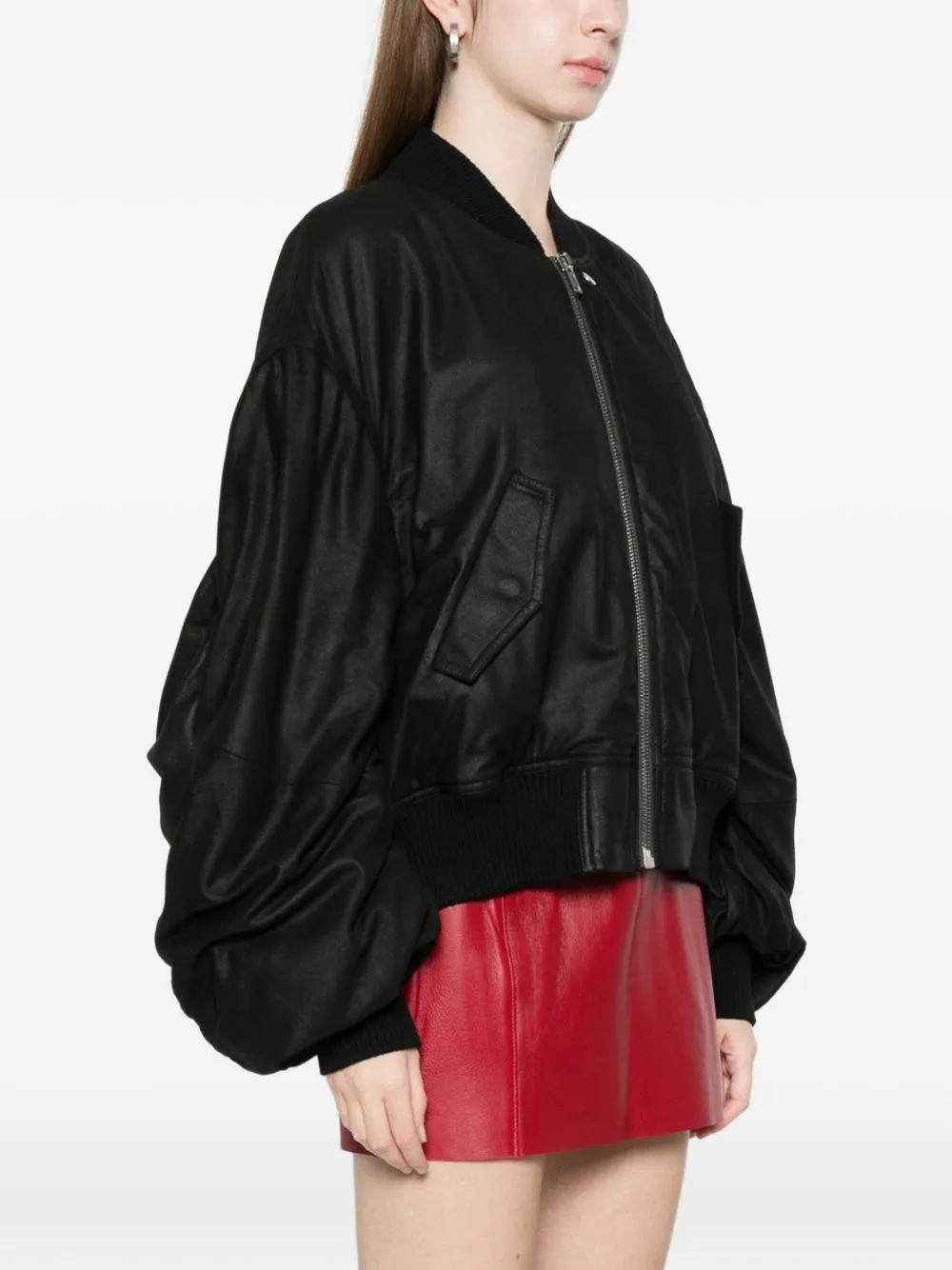 Leather Padded Bomber Jacket sold by Wanan Luxury product image thumbnail 5