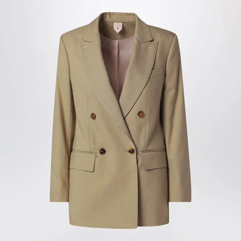 Camel Wool-Blend Double-Breasted Jacket sold by Wanan Luxury