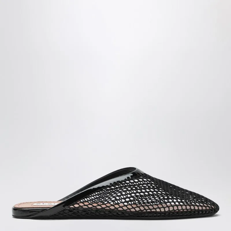 Flat Mules Black In Mesh sold by Wanan Luxury