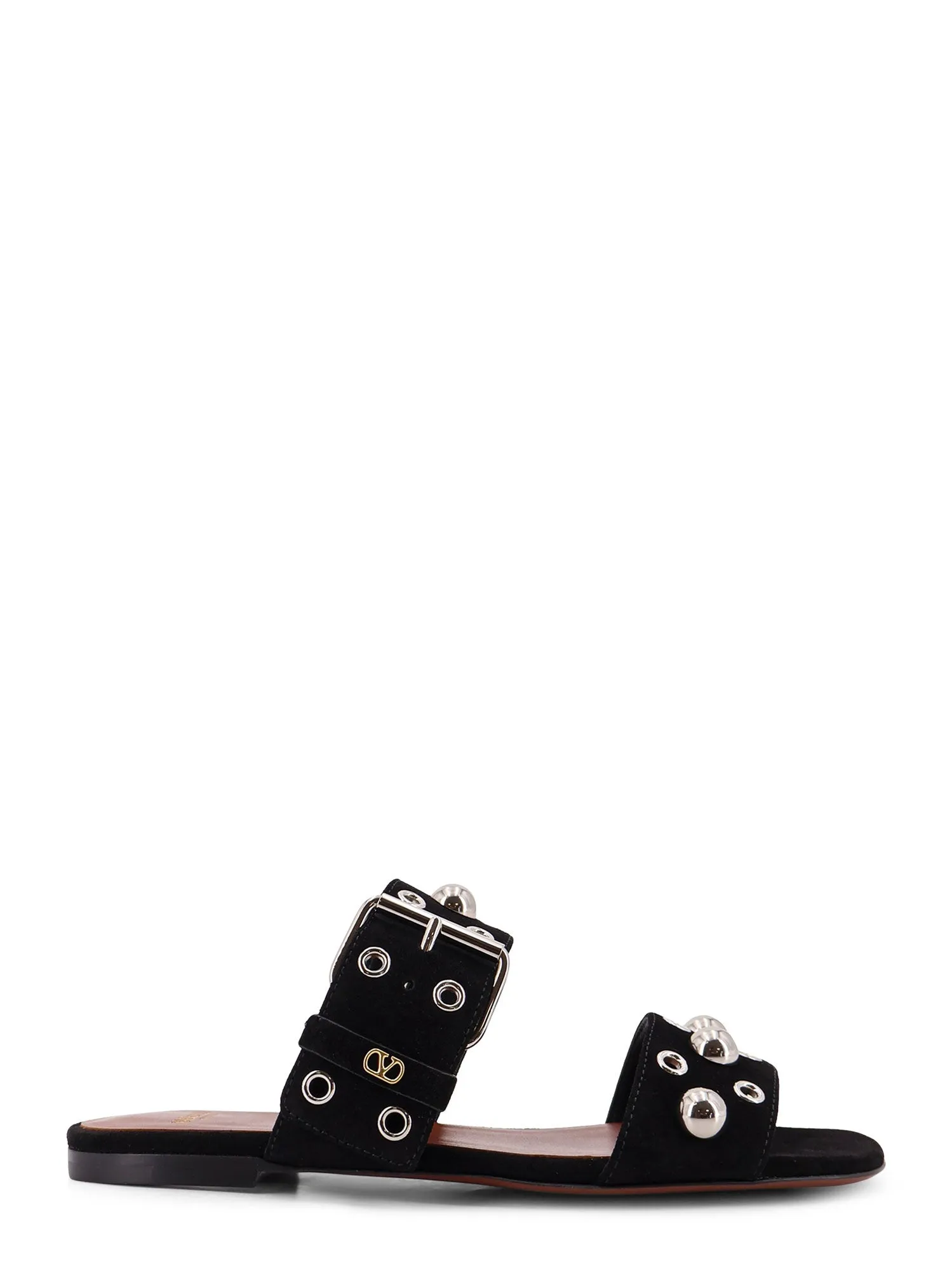 Suede Sandals With Side Metal Vlogo sold by Wanan Luxury