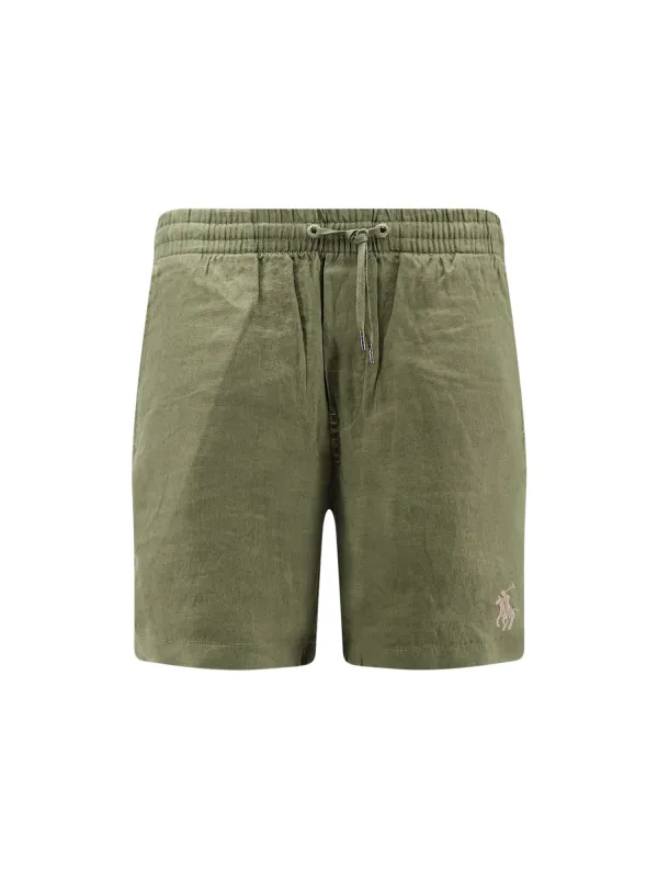 Linen Bermuda Shorts With Embroidered Logo made by Polo by Ralph Lauren