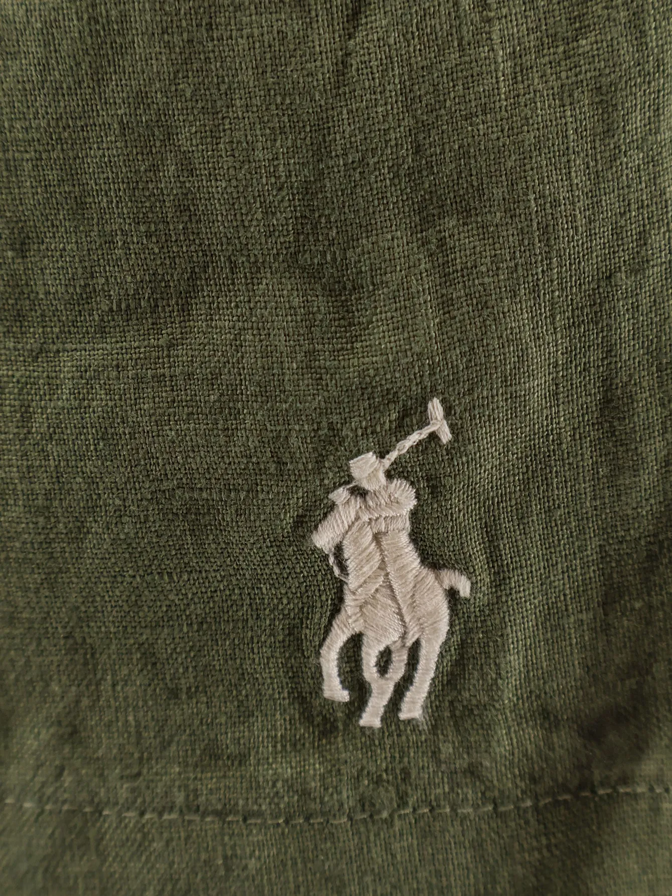 Linen Bermuda Shorts With Embroidered Logo sold by Wanan Luxury product image thumbnail 3