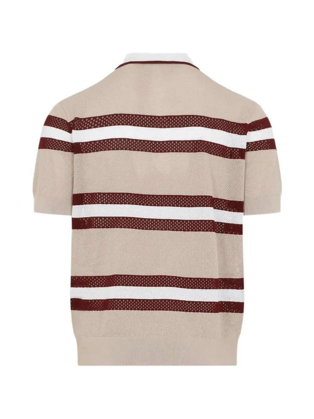 Mercy Viscose Mesh Tricolor Striped Polo Shirt sold by Wanan Luxury product image thumbnail 2