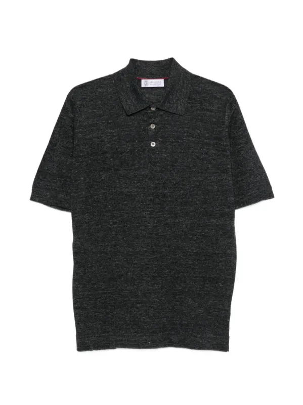 Linen And Cotton Knit Polo made by Brunello Cucinelli