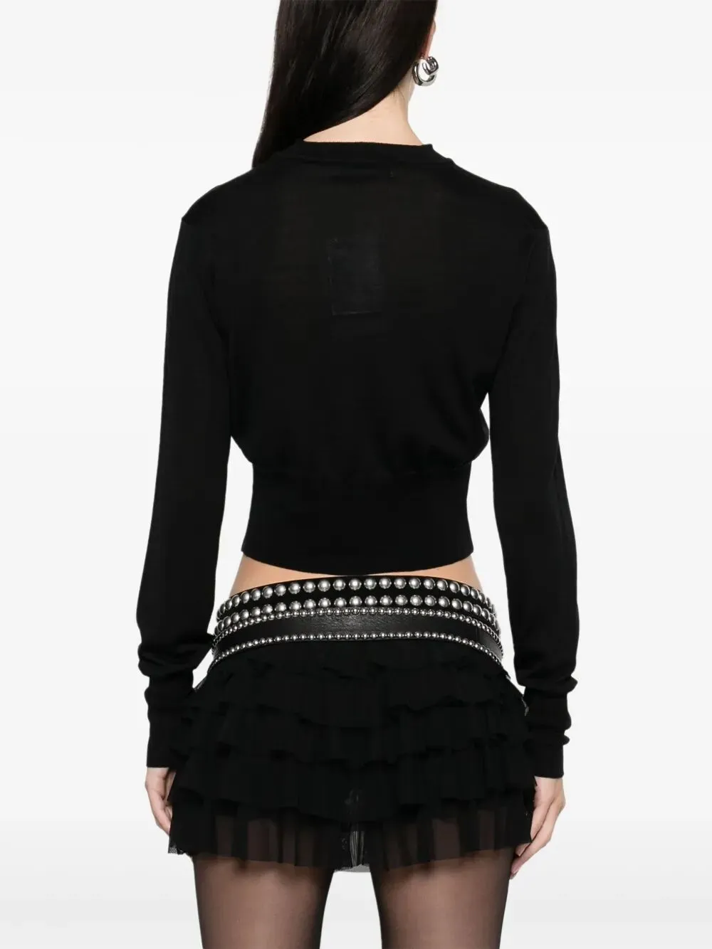 Bea Silk Blend Cropped Cardigan sold by Wanan Luxury product image thumbnail 4