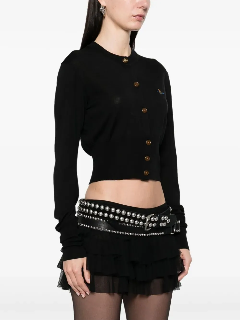 Bea Silk Blend Cropped Cardigan sold by Wanan Luxury product image thumbnail 5