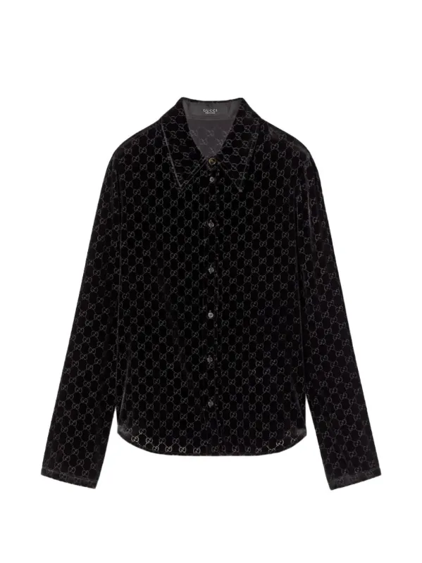 Gg Velvet Shirt sold by Wanan Luxury