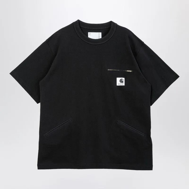 Black Cotton T-Shirt With Logo Patch sold by Wanan Luxury