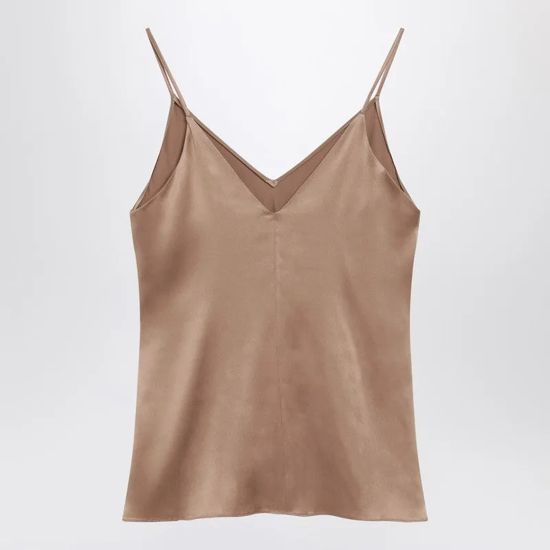 Light Beige Silk-Blend Tank Top sold by Wanan Luxury product image thumbnail 2