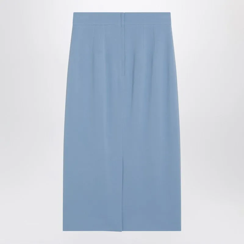 Light Blue Stretch Cady Skirt sold by Wanan Luxury product image thumbnail 2