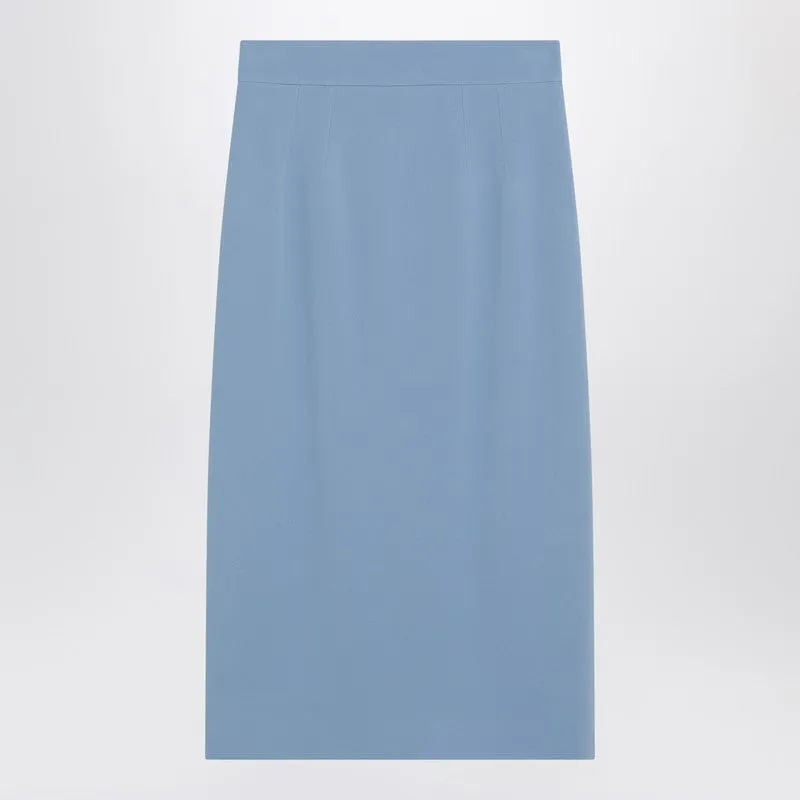 Light Blue Stretch Cady Skirt sold by Wanan Luxury