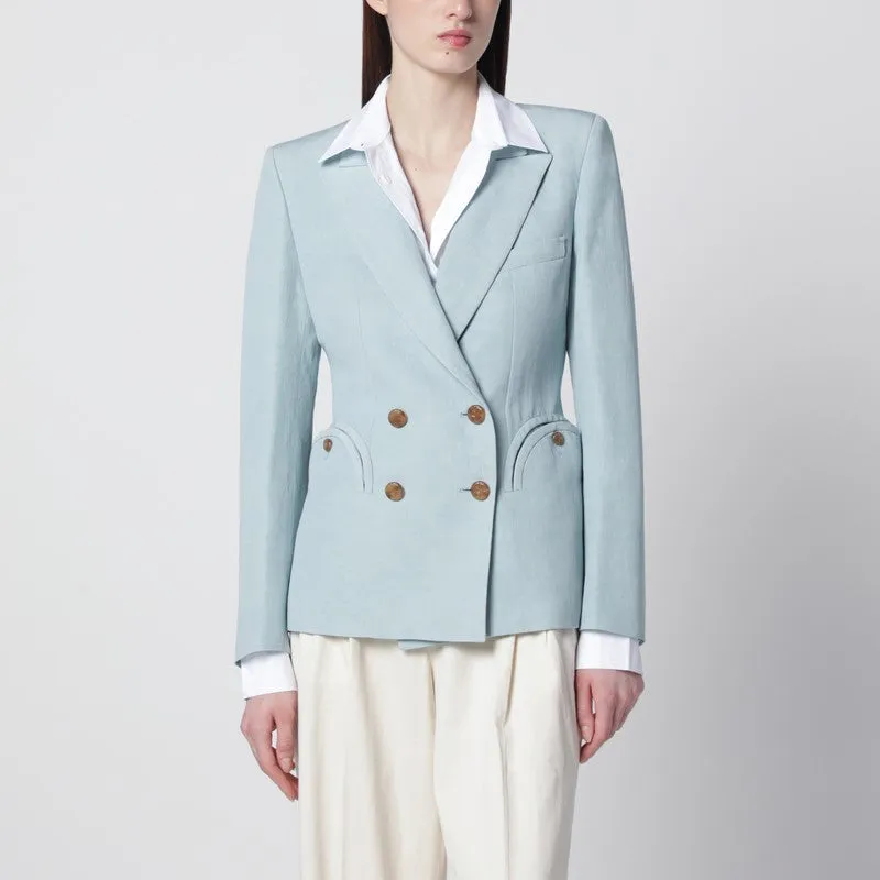 Light Blue Double-Breasted Jacket sold by Wanan Luxury
