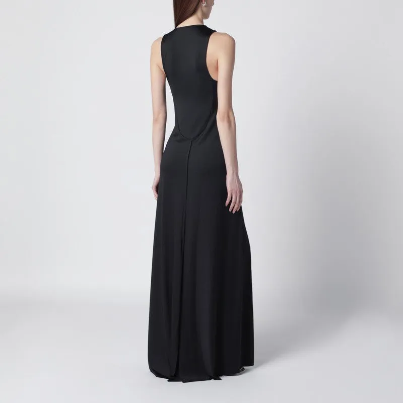 Long Black Jersey Dress With Slit sold by Wanan Luxury product image thumbnail 2
