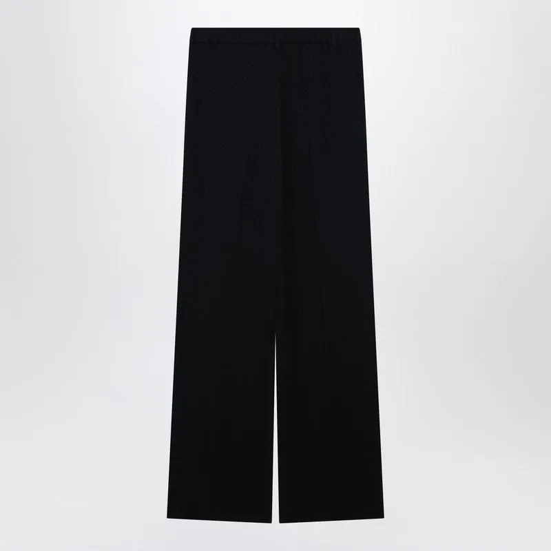 Blue Jacquard Silk-Blend Trousers sold by Wanan Luxury product image thumbnail 2