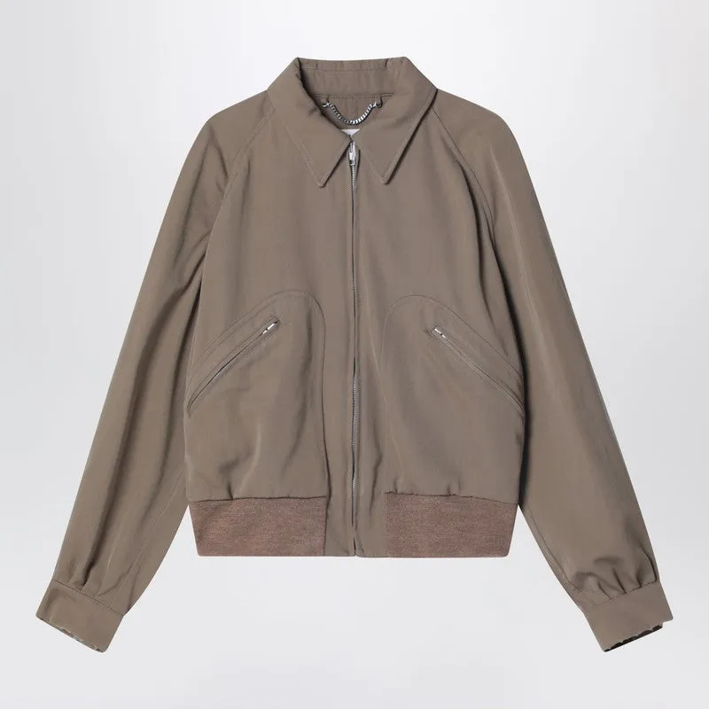 Beige Virgin Wool Zip-Up Jacket sold by Wanan Luxury