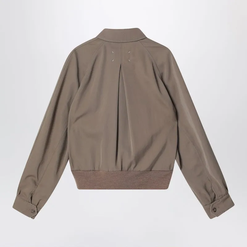 Beige Virgin Wool Zip-Up Jacket sold by Wanan Luxury product image thumbnail 2