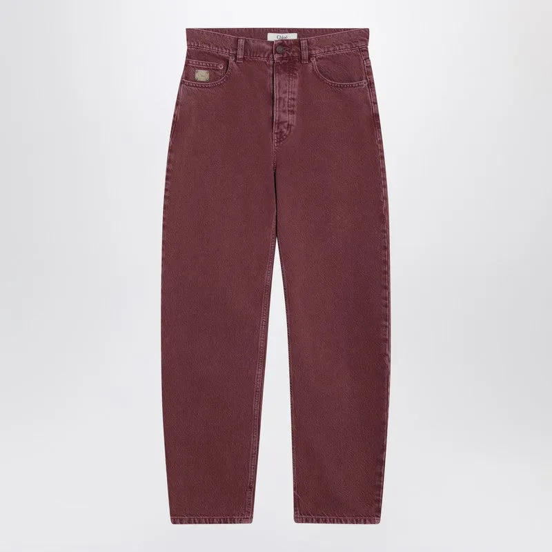 Dark Pink Denim Jeans made by Chloe