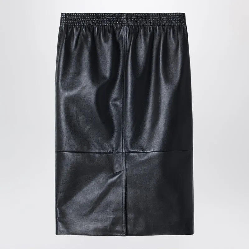 Black Pencil Skirt In Plongé Nappa Leather sold by Wanan Luxury product image thumbnail 2
