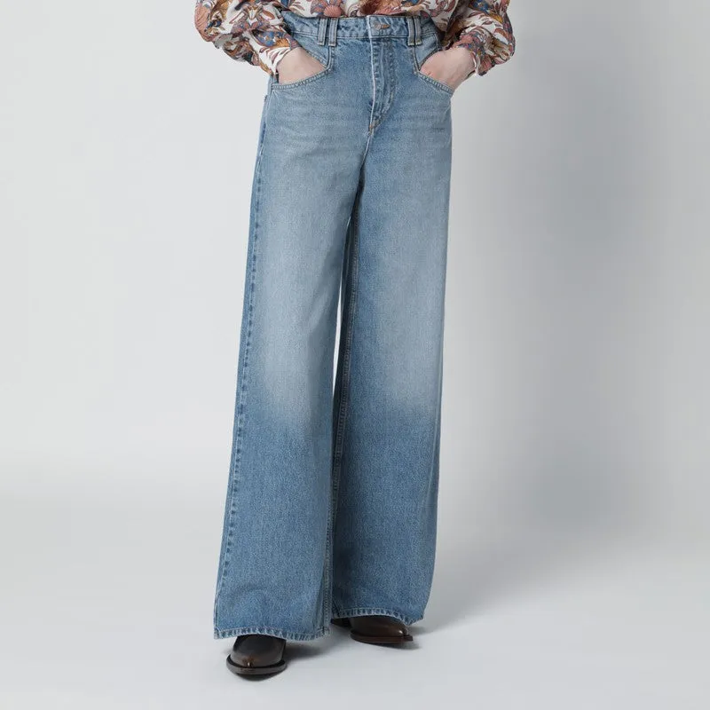 Light Blue Lemony Wide-Leg Jeans sold by Wanan Luxury