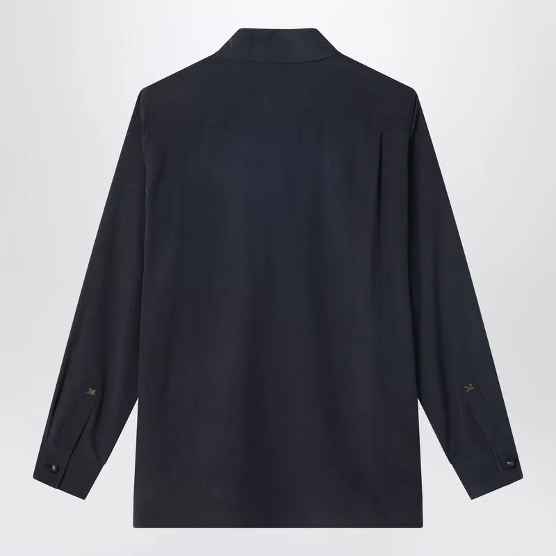 Blue Silk Shirt sold by Wanan Luxury product image thumbnail 2