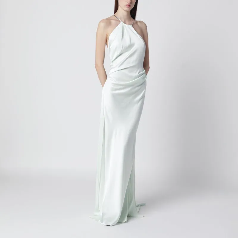 Aloe-Coloured Long Dress With Chain Detail sold by Wanan Luxury