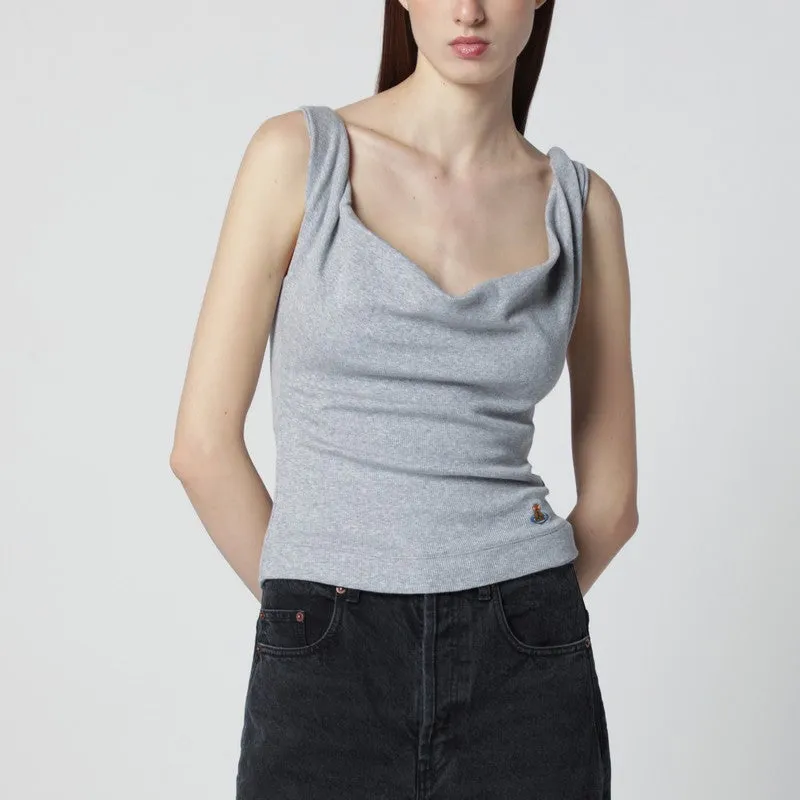 Grey Anna Top With Orb Logo made by Vivienne Westwood