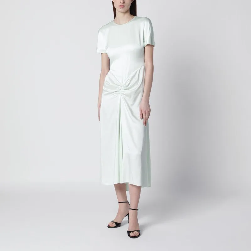 Blaire Dress With Gathered Waist In Aloe Colour sold by Wanan Luxury