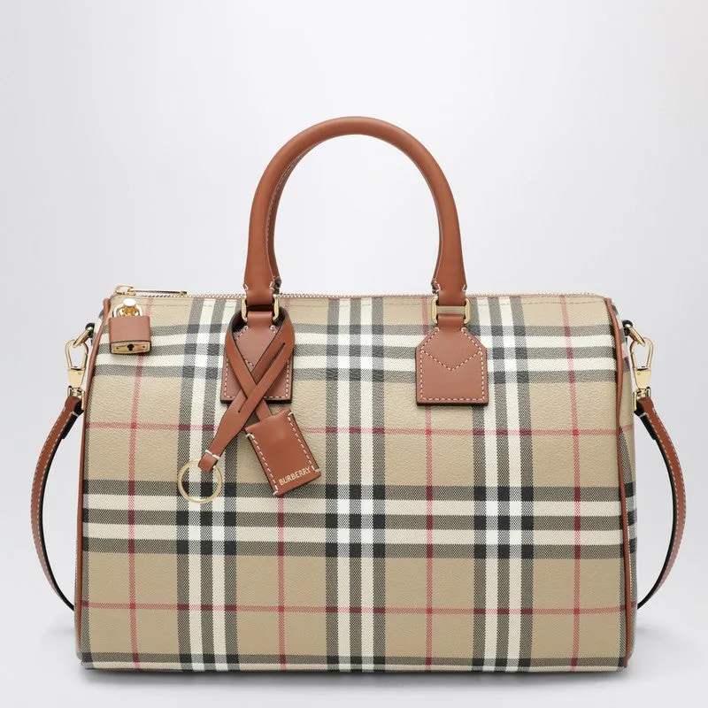 Medium Bowling Bag With Check Pattern made by Burberry