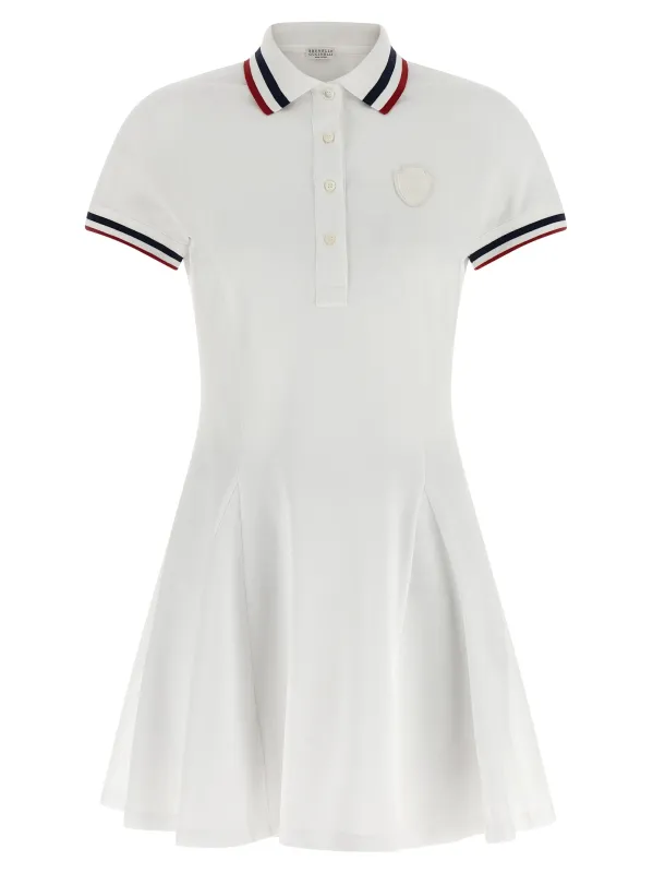 Logo Embroidery Tennis Dress Dresses White made by Brunello Cucinelli