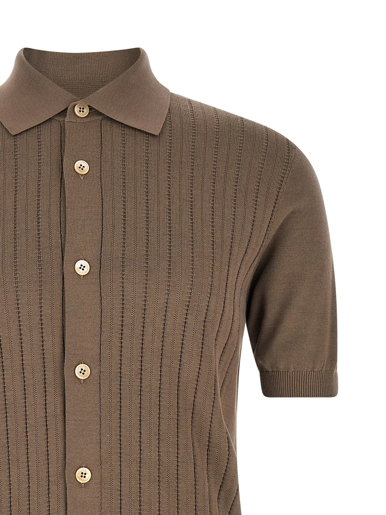 Operated Ribbed Shirt Shirt And Blouse Brown sold by Wanan Luxury product image thumbnail 3