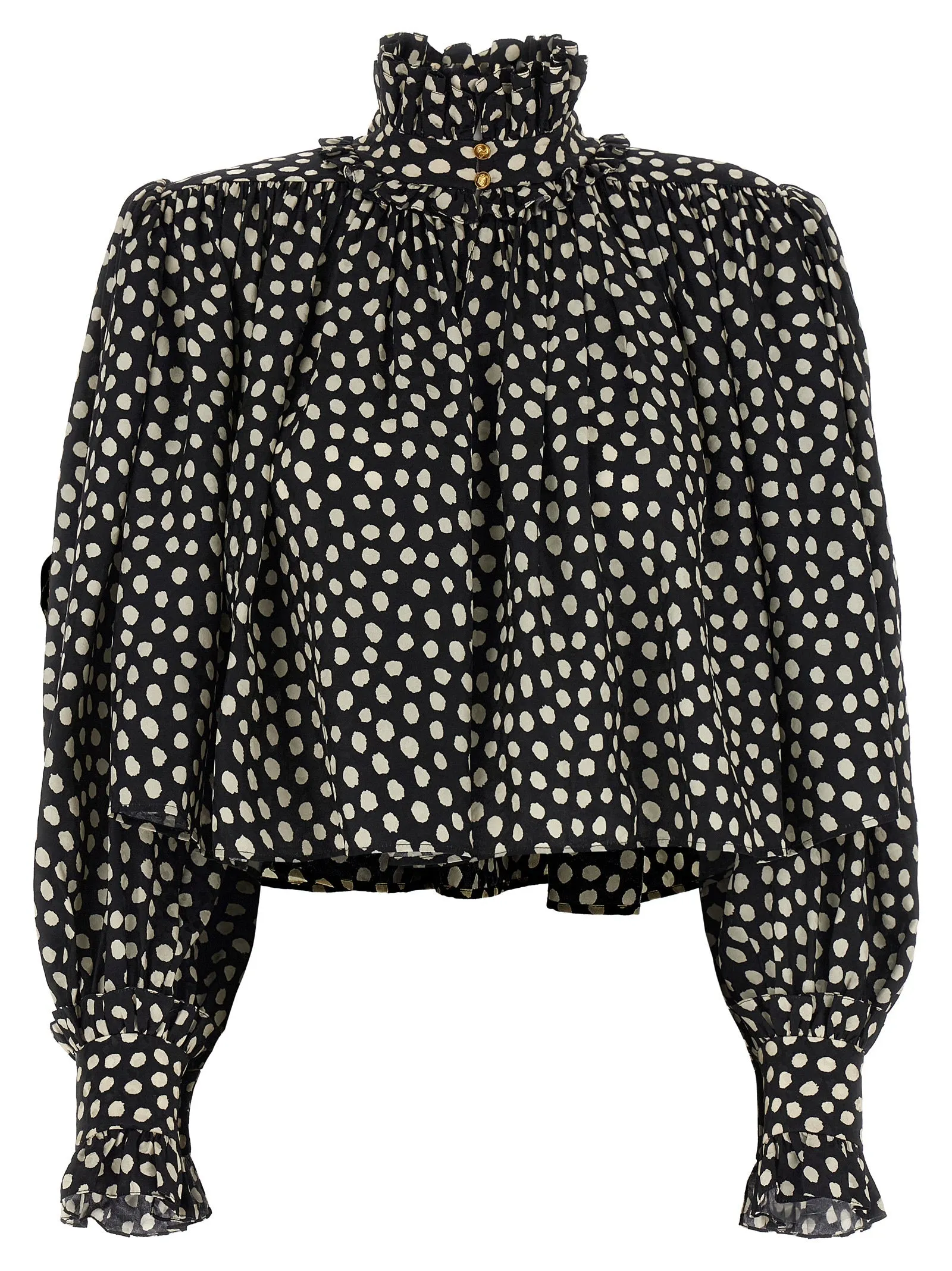 Maxi Shoulder Top Tops White/Black sold by Wanan Luxury