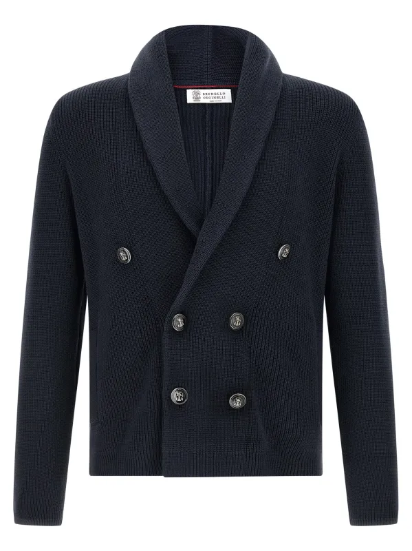 Button Cardigan Sweaters And Cardigans Blue sold by Wanan Luxury