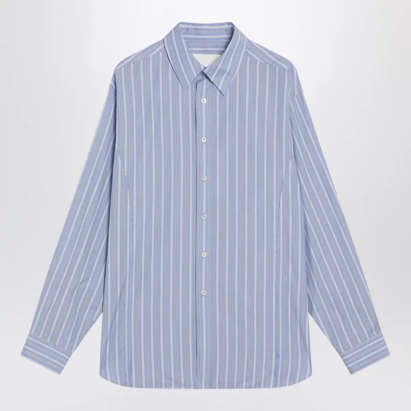 Light Blue Striped Cotton Shirt sold by Wanan Luxury