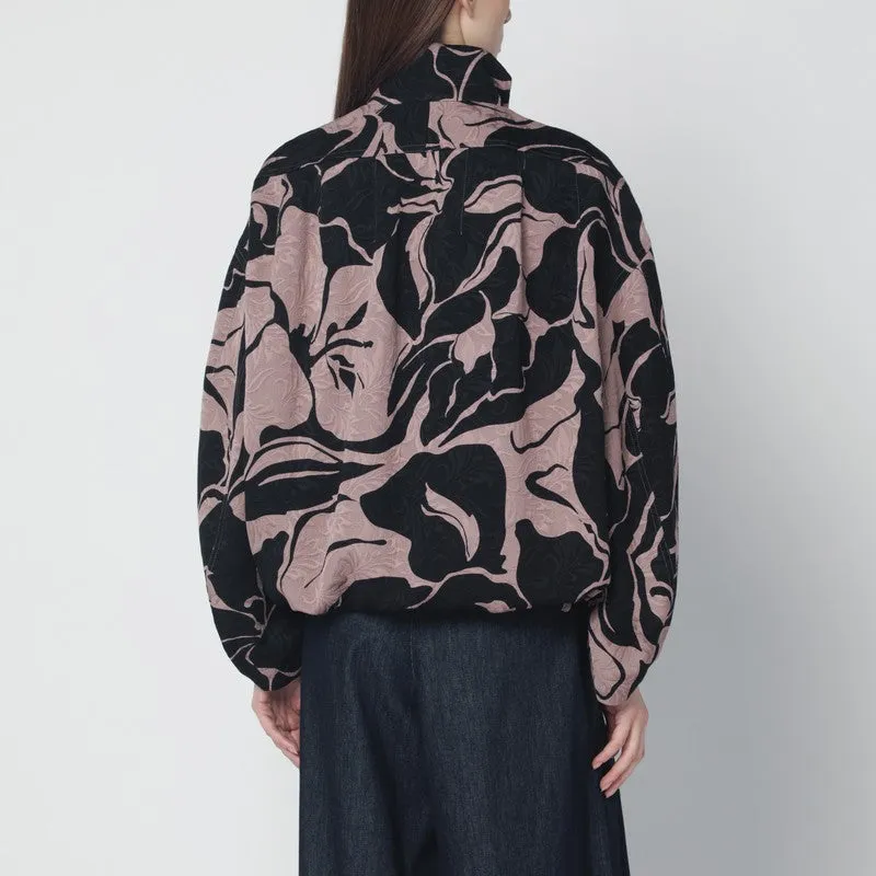 Black Jacket With Floral Jacquard Texture sold by Wanan Luxury product image thumbnail 2