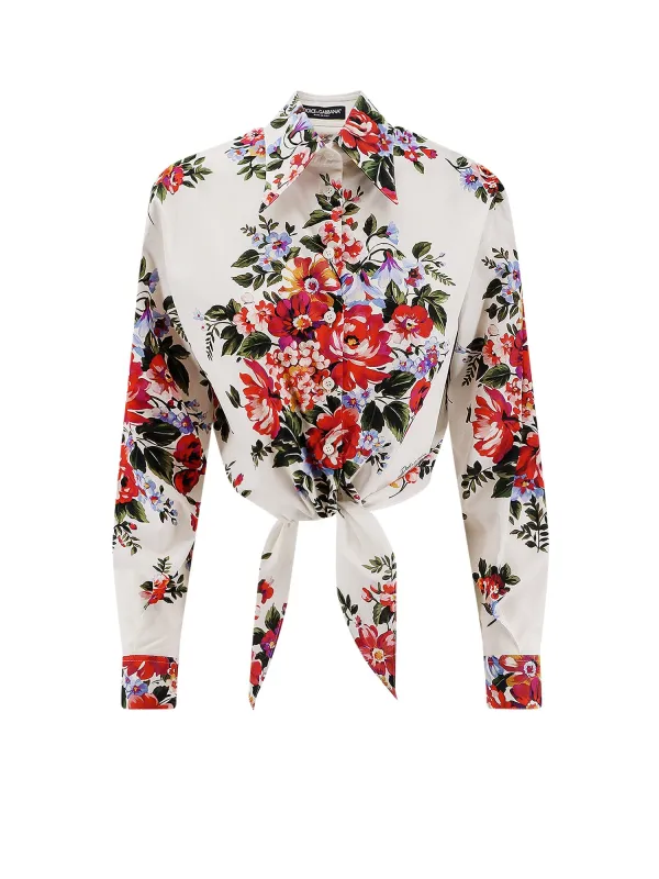 Cotton Shirt With Multicolor Print made by Dolce & Gabanna