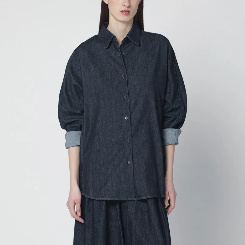 Oversized Indigo Denim Shirt sold by Wanan Luxury