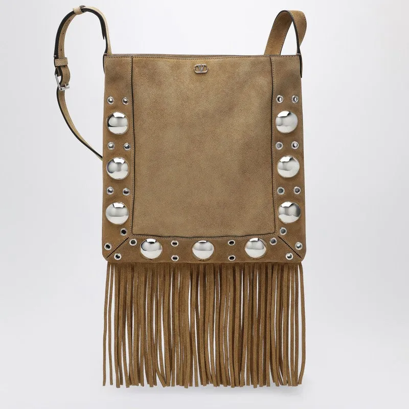 Beige Nellcôte Bag In Suede With Fringes sold by Wanan Luxury