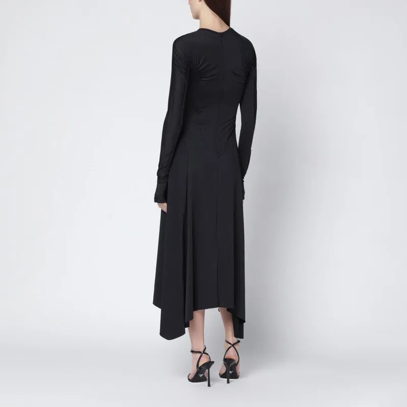 Black Asymmetric Midi Dress sold by Wanan Luxury product image thumbnail 2