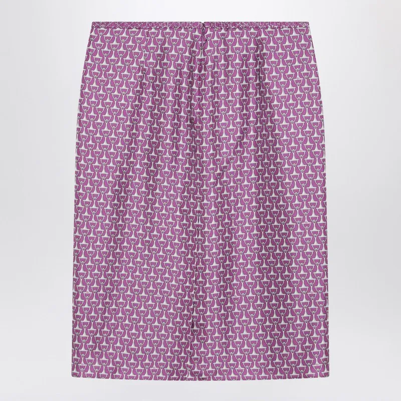 Pink Pencil Skirt With Horsebit Print sold by Wanan Luxury product image thumbnail 2