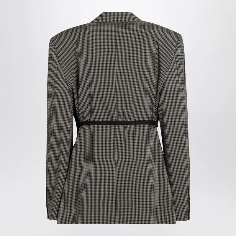 Vichy-Pattern Jacket With Side Lace Detail sold by Wanan Luxury product image thumbnail 2
