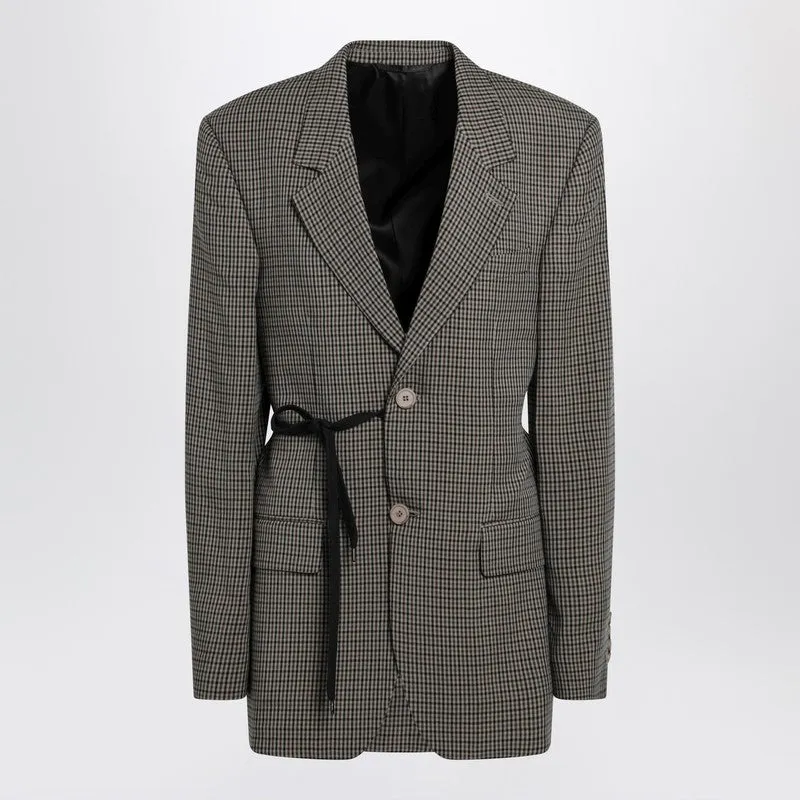 Vichy-Pattern Jacket With Side Lace Detail made by Balenciaga