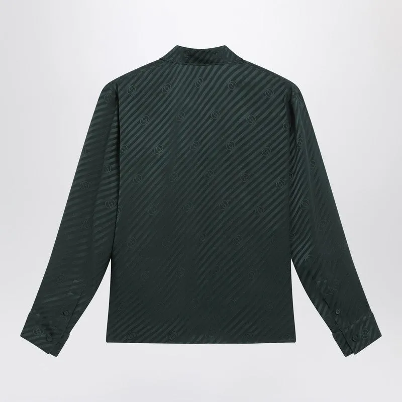 Green Gg Jacquard Silk Shirt sold by Wanan Luxury product image thumbnail 2