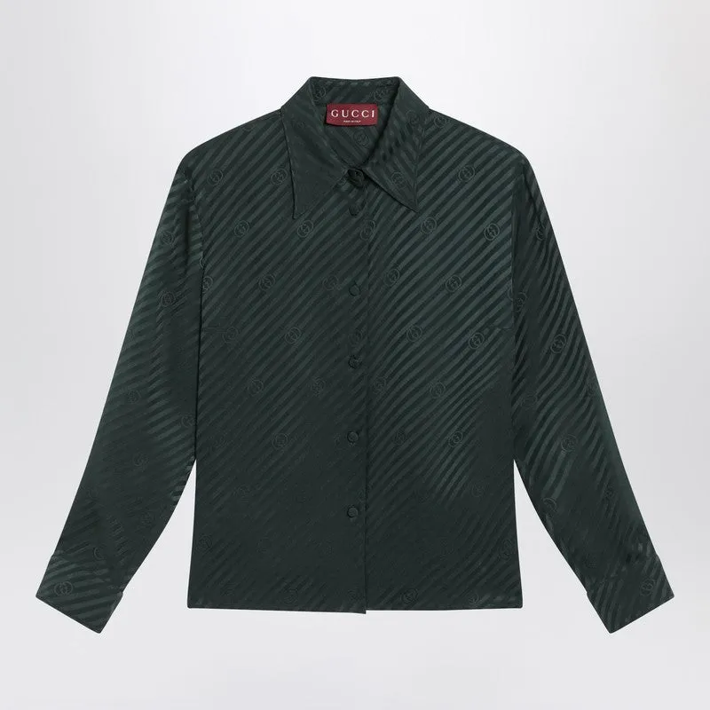 Green Gg Jacquard Silk Shirt made by Gucci