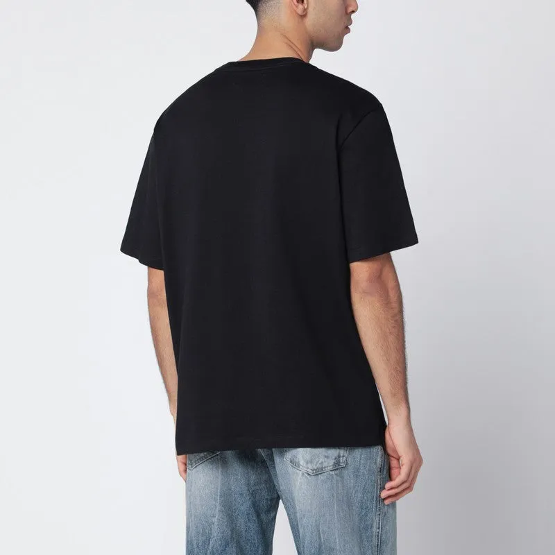 Black Cotton T-Shirt With Logo Print sold by Wanan Luxury product image thumbnail 2